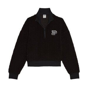 VS PINK Sherpa half zip pullover M